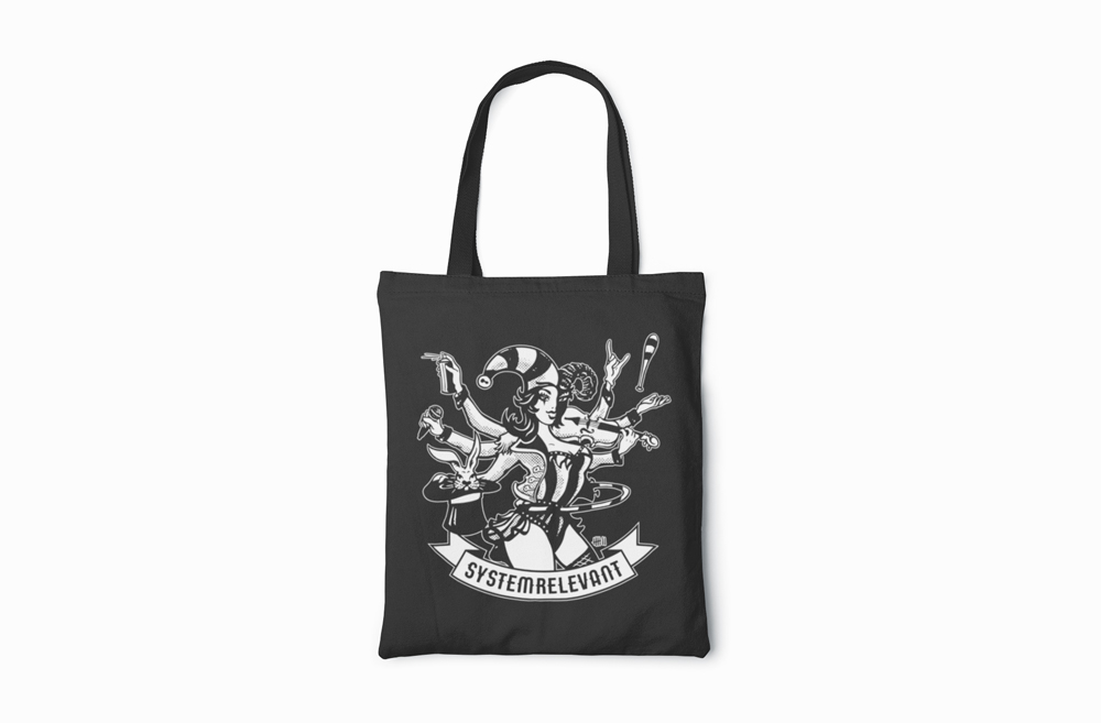 Kunstnothilfe "Systemrelevant" Baumwoll-Tasche
