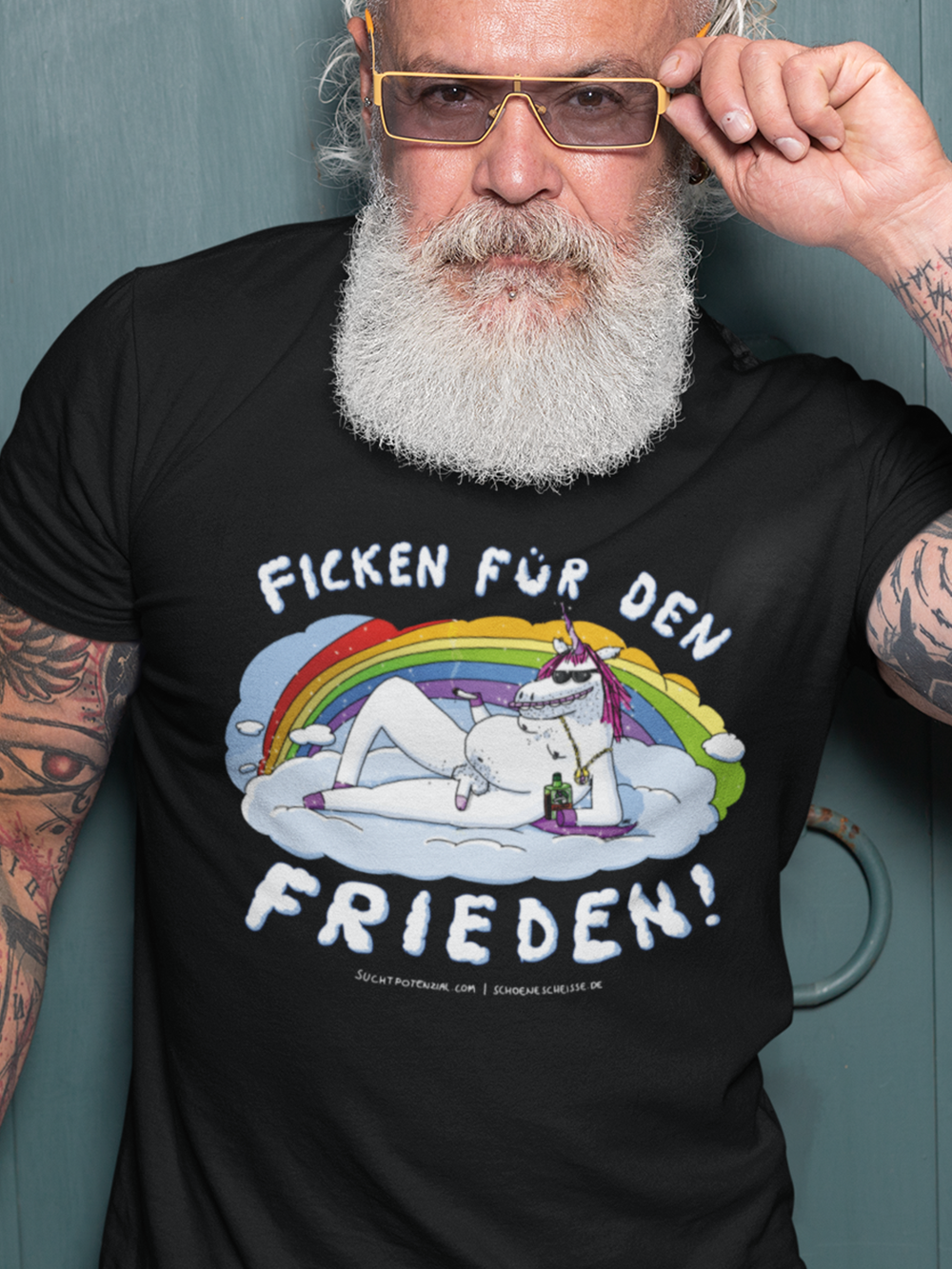 Suchtpotenzial "Ficken für den Frieden" Unisex T-Shirt